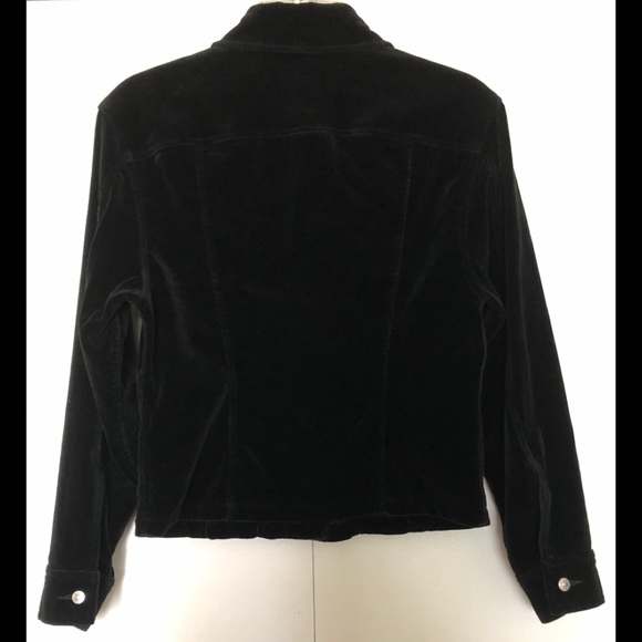 Banana Republic Velour Blazer Jacket Sz S🌹Metallic Buttons🌹98% Cotton🌹Pockets - Picture 11 of 12